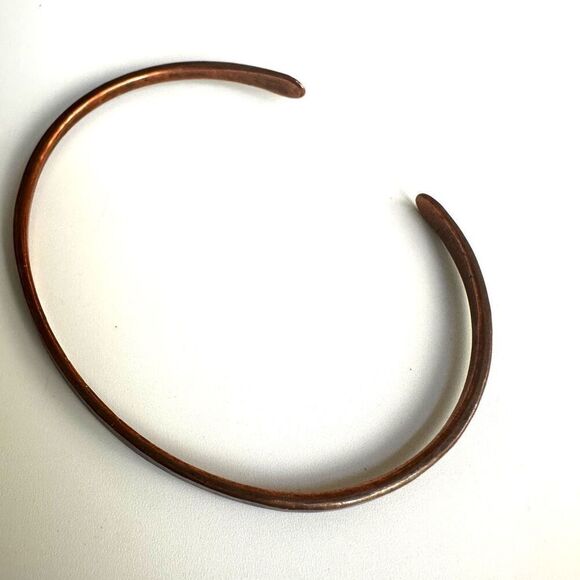 Copper open  cuff bangle bracelet - Picture 9 of 10